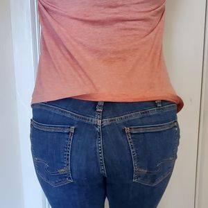 Silver skinny crop  34w 25 L